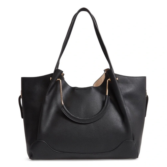 Sondra Roberts Faux Leather Satchel Handbag Purse - Picture 1 of 6
